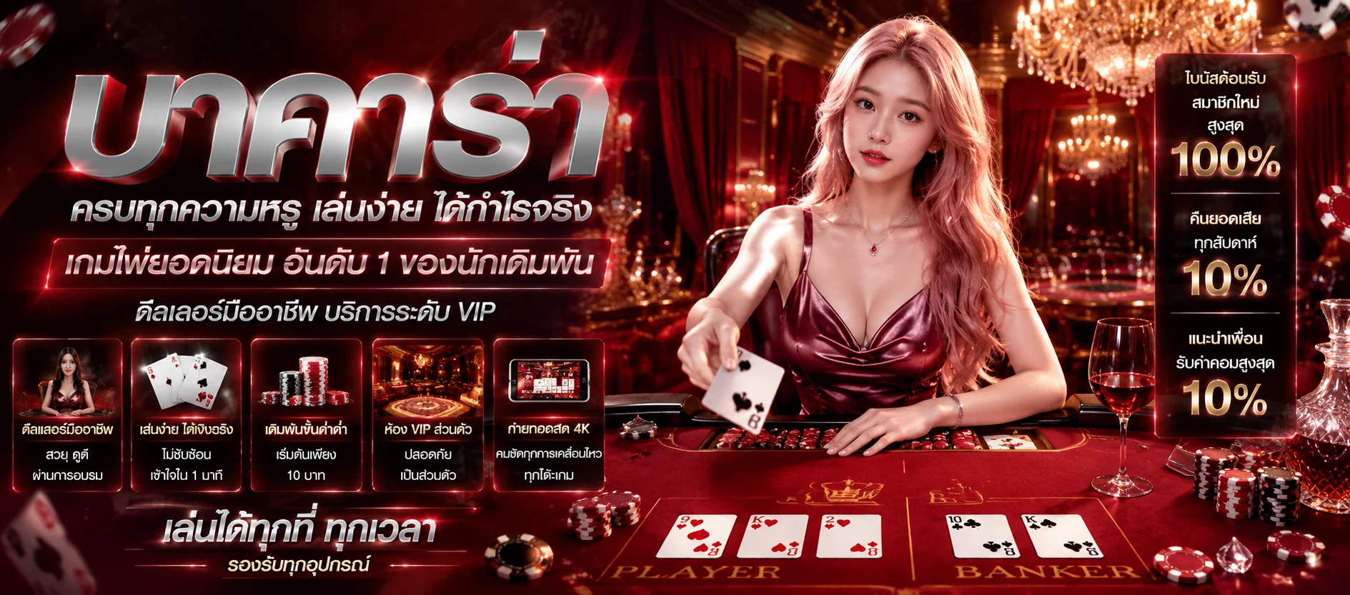 คาสิโนออนไลน์ DRAGON444 ถ่ายทอดสดบาคาร่ารูเล็ต
